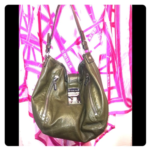 Michael Michael Kors Green Turn-Lock Hobo Bag
